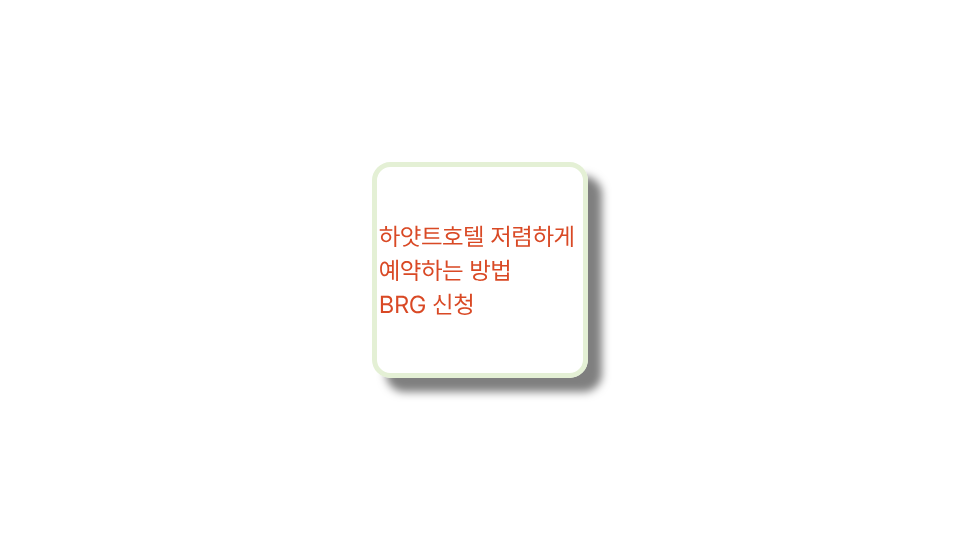 하얏트호텔 BRG